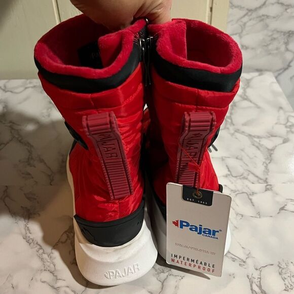 Pajar Exo Light NYO Puff Red & Black High Snow Boot Waterproof Size 10 - Picture 4 of 9